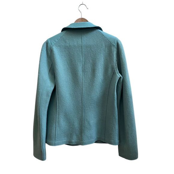 Carlisle Wool Blend Mixed Media Jacket Size 10 Medium Seafoam Color - Picture 3 of 11